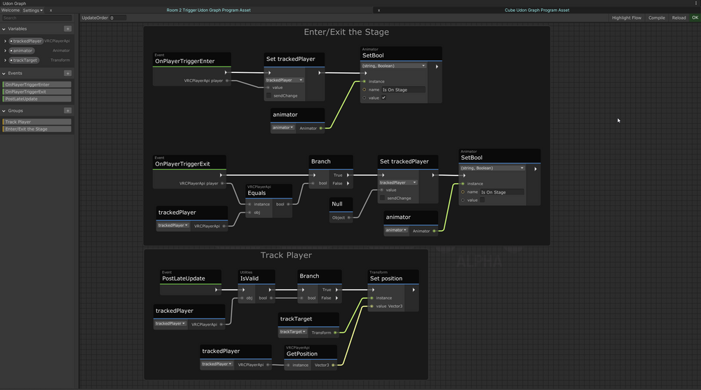 Stage trigger script