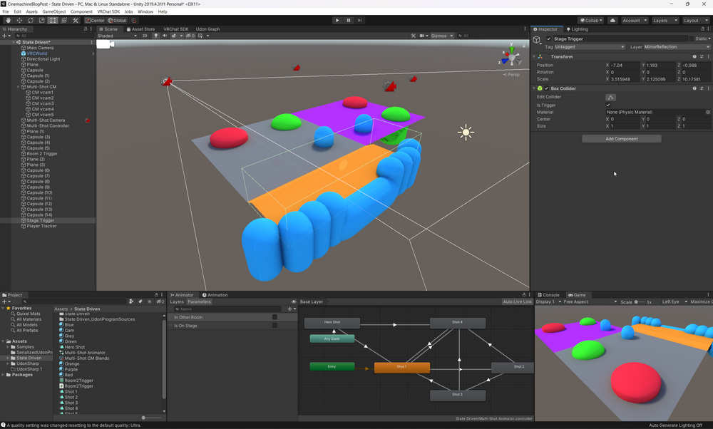 Setting up a stage collider